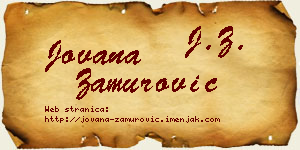 Jovana Zamurović vizit kartica